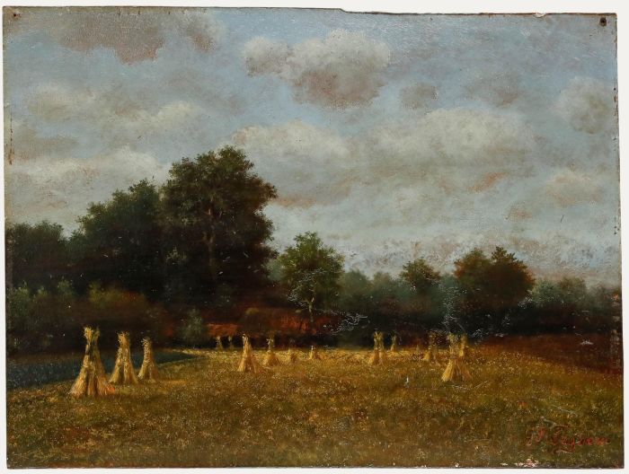 George Frederik Teyssen - 1945 Oil, Sheaves of Wheat