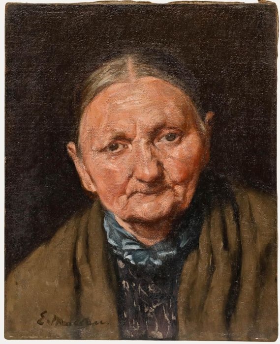 Edmond Massau - 1922 Oil, Portrait of a Little Mother