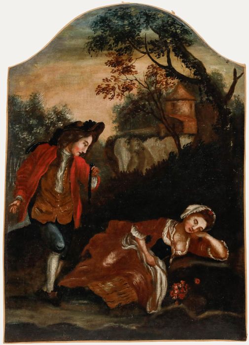 18th Century Oil - The Sleeping Maiden