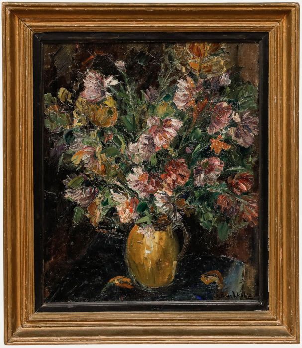 Jacques Buchholz - Framed Mid 20th Century Oil, Still Life of Garden Daisies