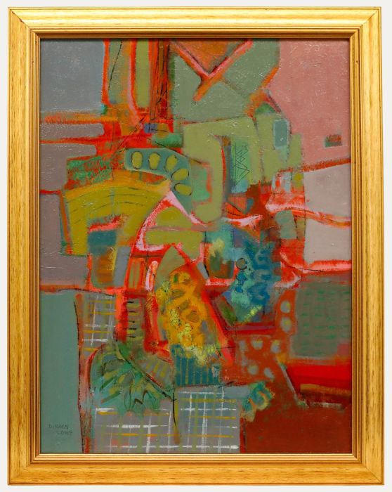 Doreen Lowe - Framed Contemporary Oil, Red Thread