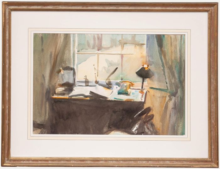20th Century Watercolour - Cluttered Desk