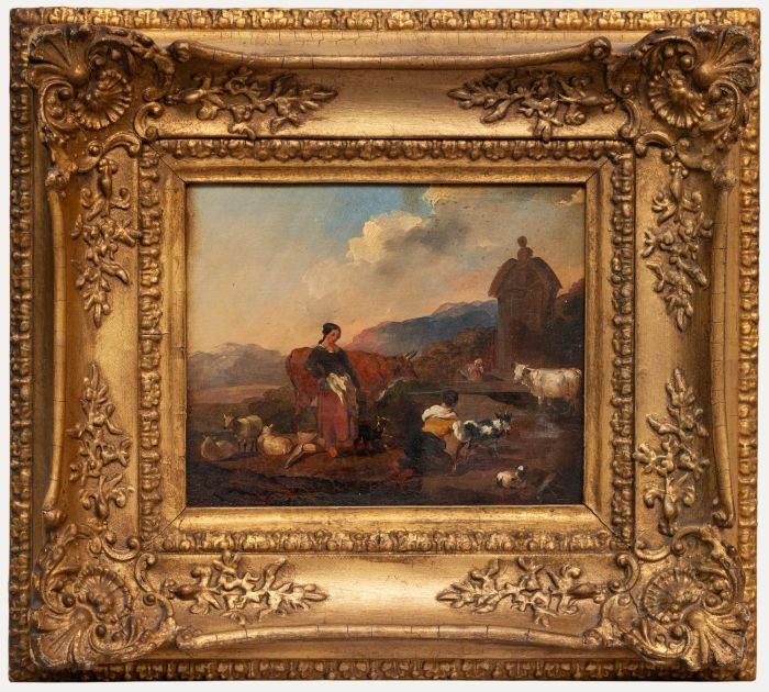 19th Century Oil - Tending to the Animals