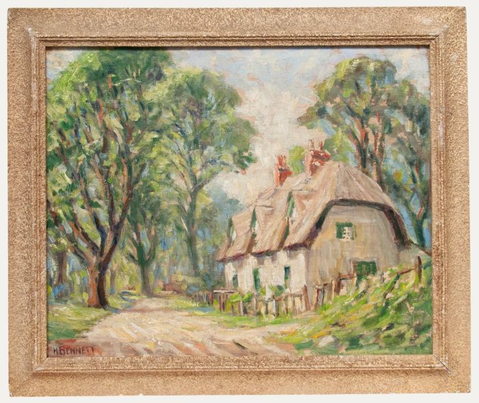 Harry Bennett - Framed Early 20th Century Oil, Wayside Cottage