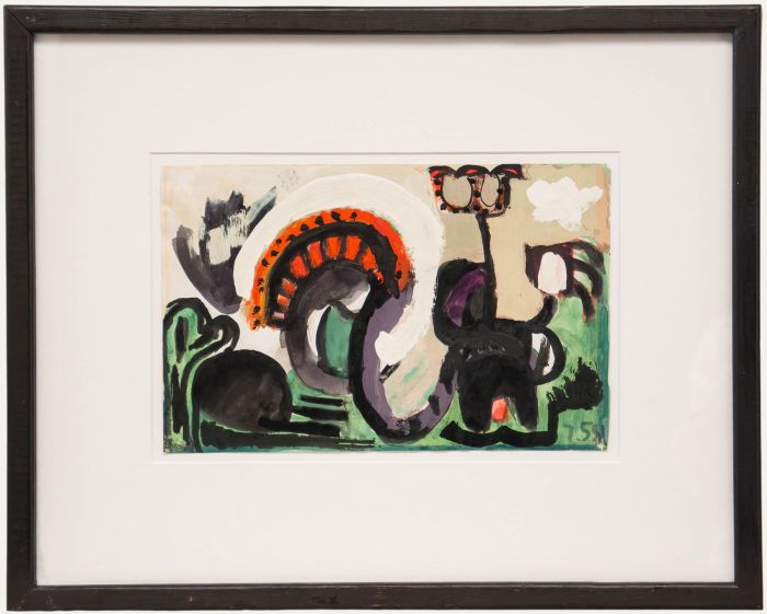 Framed 20th Century Oil - Exotic Flora