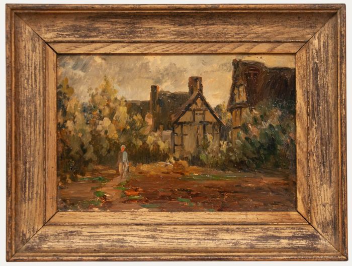 J. A. T - Framed Early 20th Century Oil, Cropthorne Near Evesham