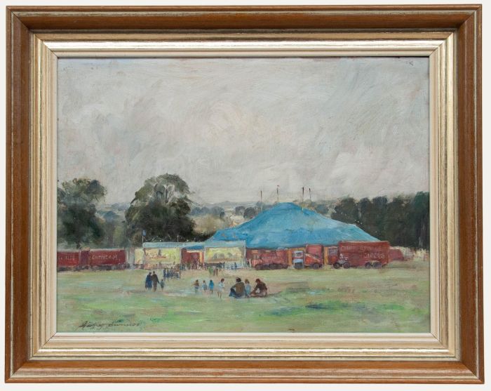 Geoffrey Burrows - 1986 Oil, The Circus in the Park