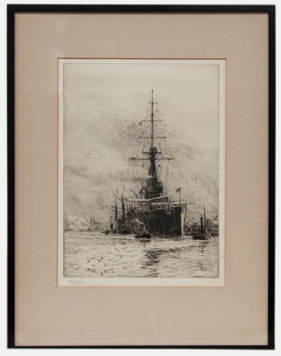 William Lionel Wyllie - Early 20th Century Etching, HMS Orion