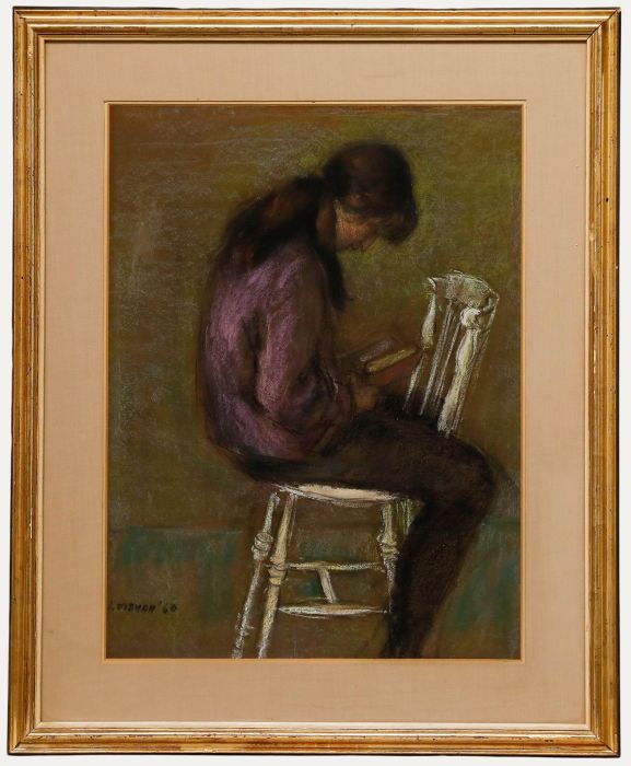 Ruth Sylvia Leibman - 1960 Pastel, A Good Book