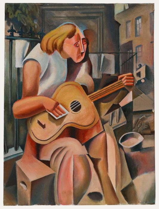 Attributed to Peter Froste - Contemporary Oil, The Musician