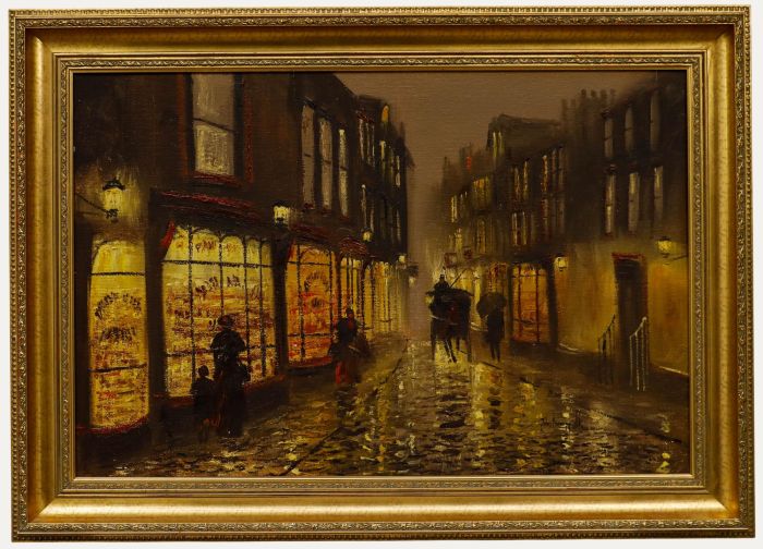 John Bampfield - 20th Century Oil, A Street at Night