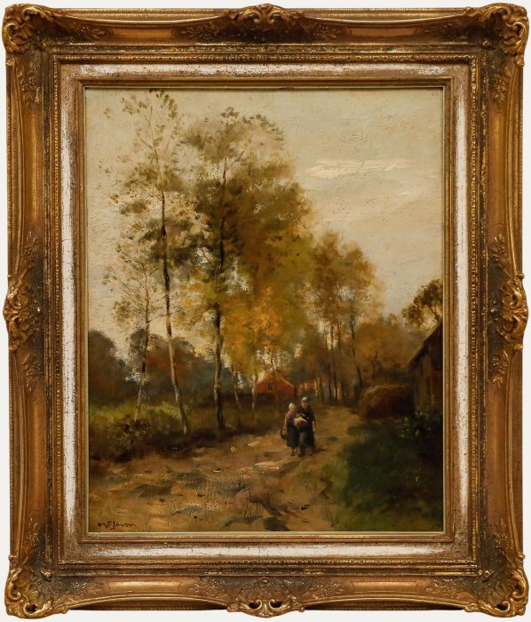 Willem George Frederik Jansen - Early 20th Century Oil, Walking to Market