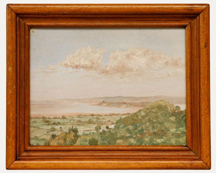 Framed Impressionist Mid 20th Century Oil - Coastal View