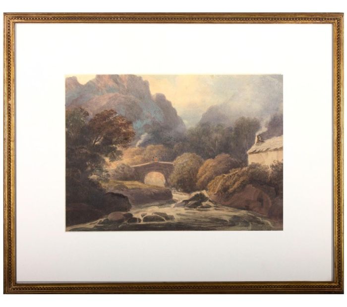 John Varley (1778-1842) - Early 19th Century Watercolour, Mountain Valley