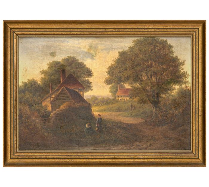 George Vicat Cole RA (1833-1893) - 1876 Oil, Rustic Idyll