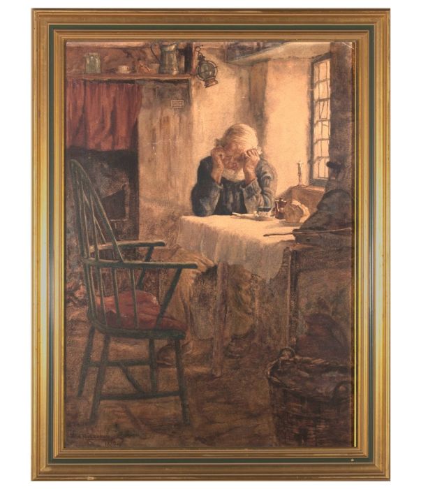 William Alfred Rollason (c.1851-c.1893) - 1889 Watercolour, Empty Chair