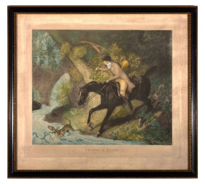 Debucourt (1755-1832) after Vernet - 19th Century Mezzotint, Chasseur Egare