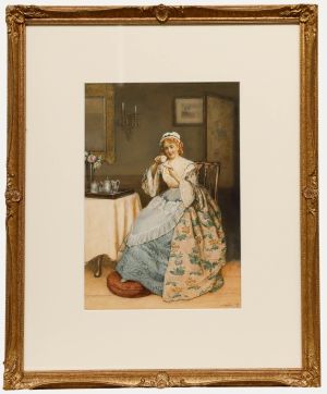 James Charles Playfair - 1878 Watercolour, Time for Tea