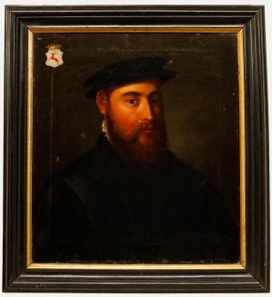 German School - 19th Century Oil, Portrait of Wolf Adam von Hirschberg