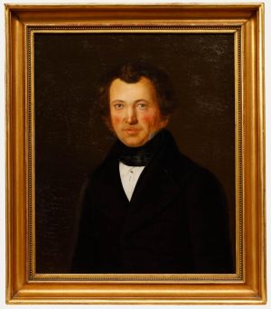 J. May - 1840 Oil, Portrait of a Gentleman