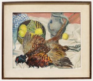 Raymonde Voisin - Framed 20th Century Oil, Pheasant Dinner