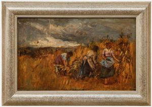 Mid 20th Century Oil - Gathering the Harvest