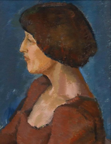 Betty Battiscombe - 20th Century Oil, Lady with a Mushroom Bob