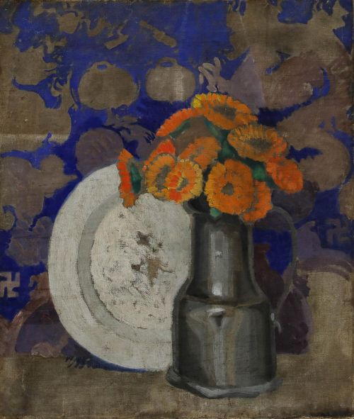 Early 20th Century Oil - Still Life with Orange Flowers