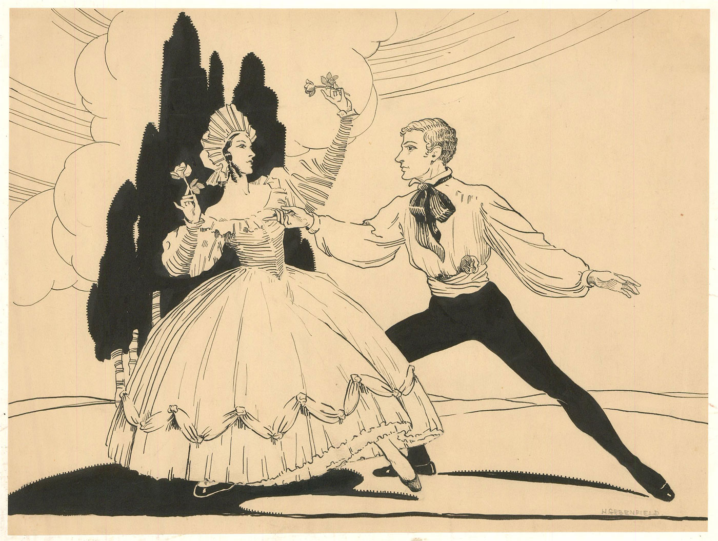 drawing dancing couple