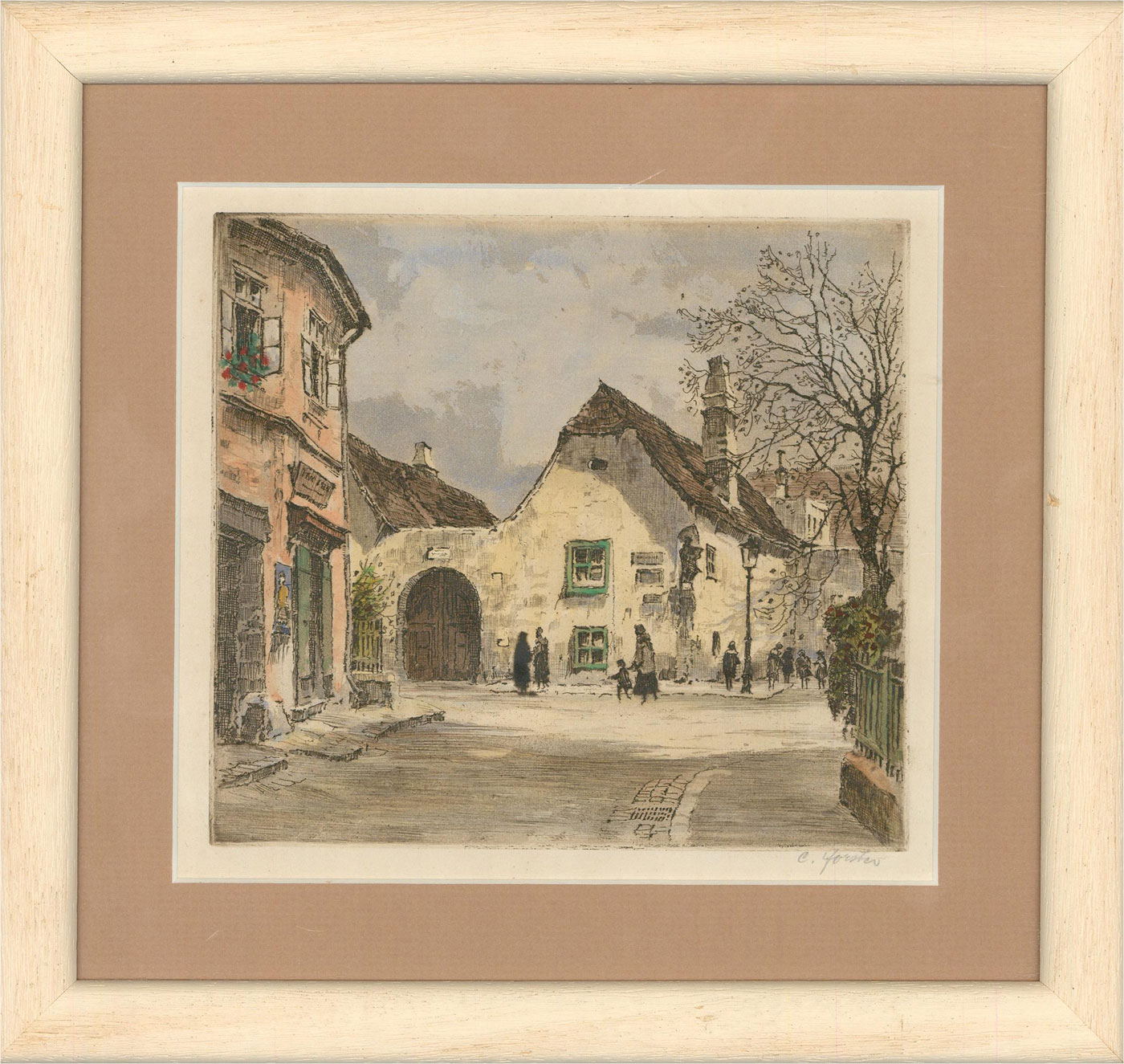 C Forster Early th Century Etching English Town