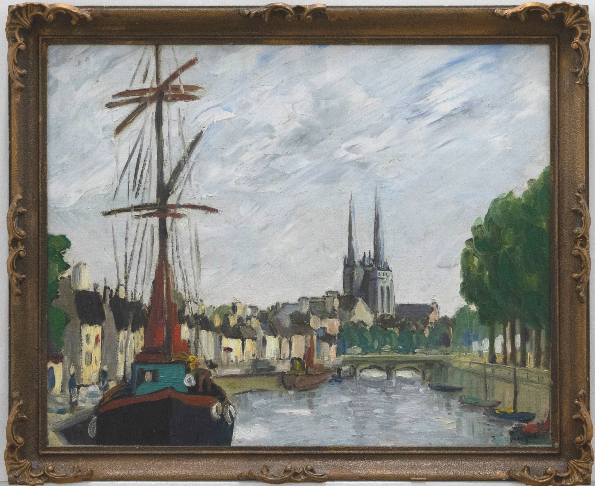 Manner of Albert Marquet – French 20th Century Oil, Ship on the River Seine