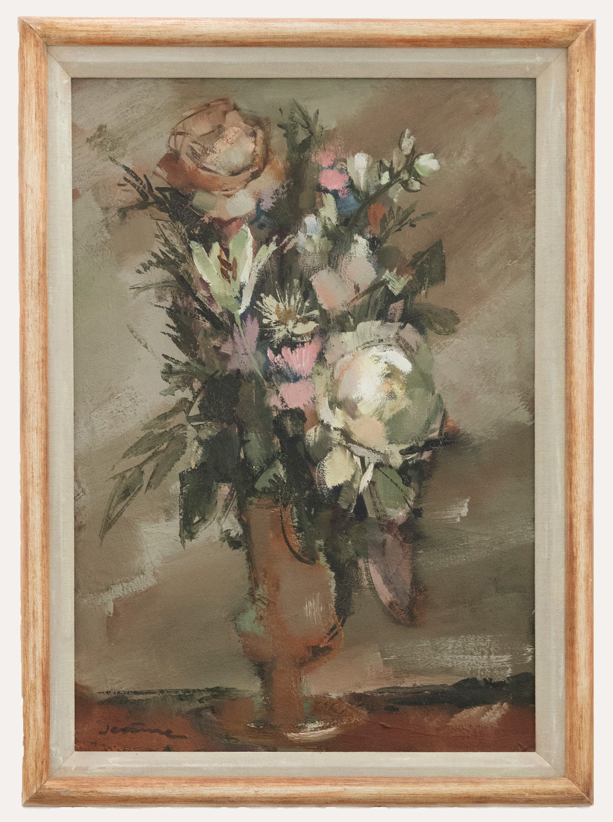 Pierre Jerome (1905-1982) – Mid 20th Century Oil, Peonies and Roses