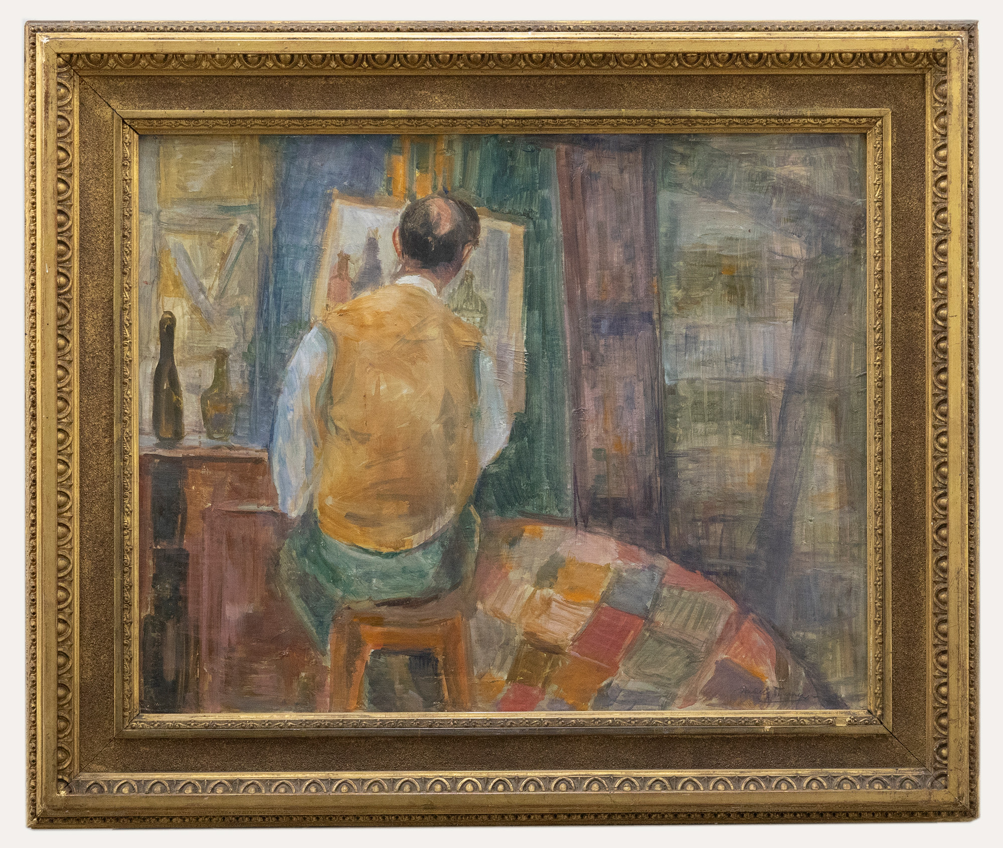 Audrey Turner – Framed Mid 20th Century Oil, The Artist at Work